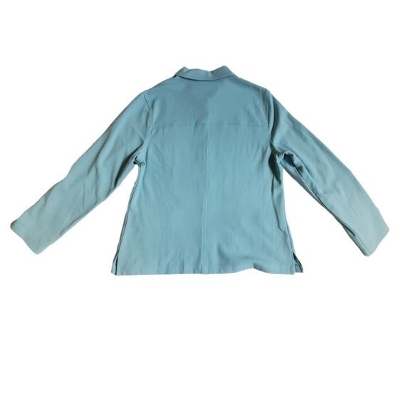 Koret light blue button up convertible long to 3/4 sleeve top sz L - Picture 2 of 12